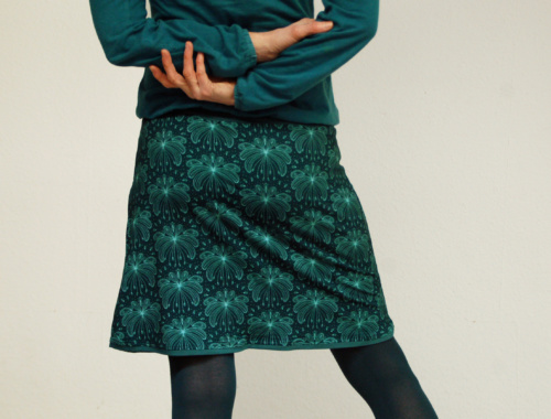 SR17 Sommer-Rock - petrol mit hellblauem Muster / Bund pertol